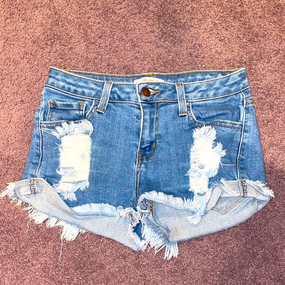 ripped denim shorts